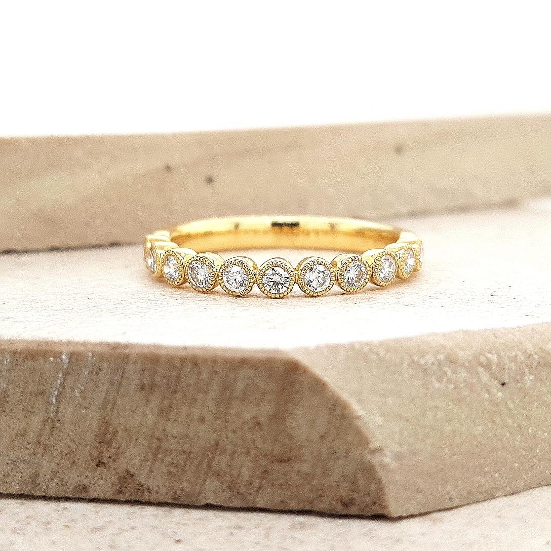 The Josie Setting 18ct Yellow Gold Diamond Bezel Set Band