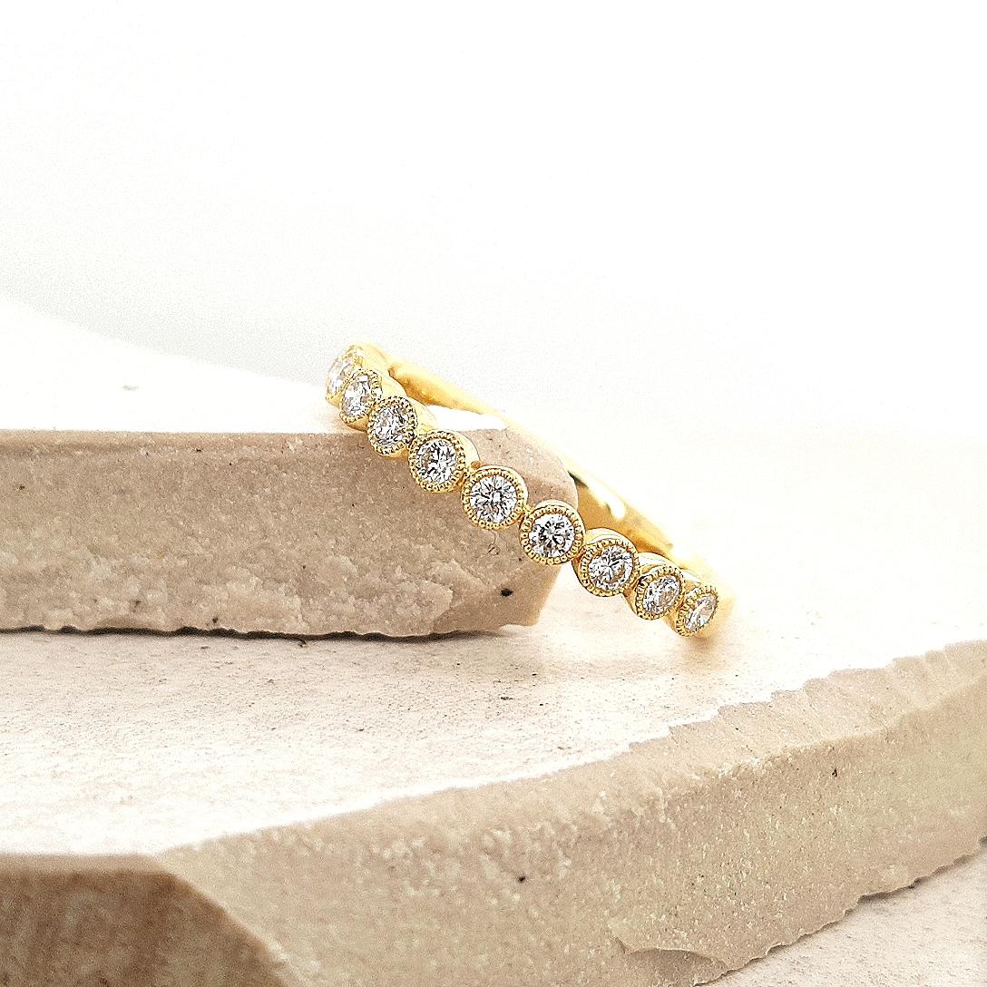 The Josie Setting 18ct Yellow Gold Diamond Bezel Set Band