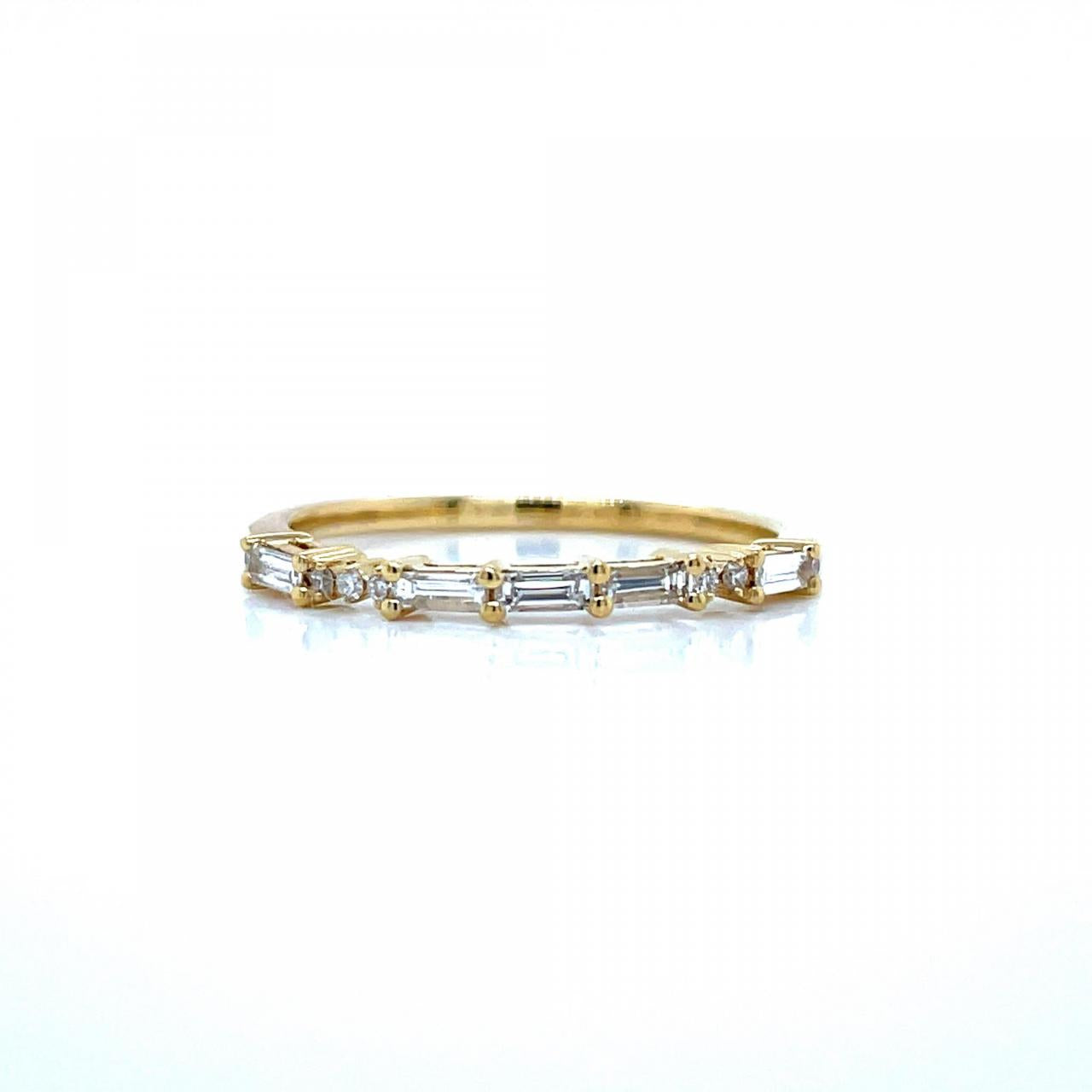 The Stevie Setting 18ct Yellow Gold Baguette & Round Diamond Band