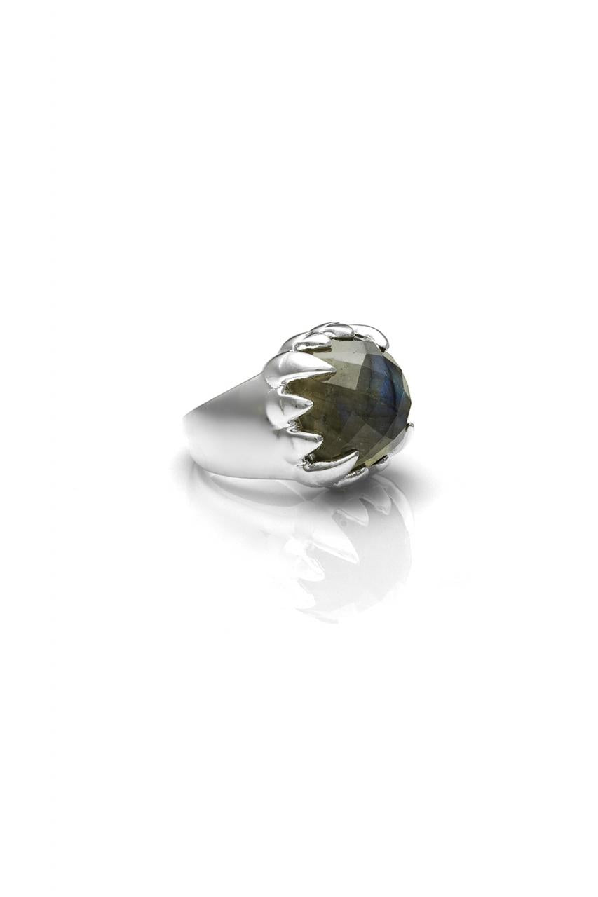 Stolen Girlfriends Club Sterling Silver Claw Ring Labradorite