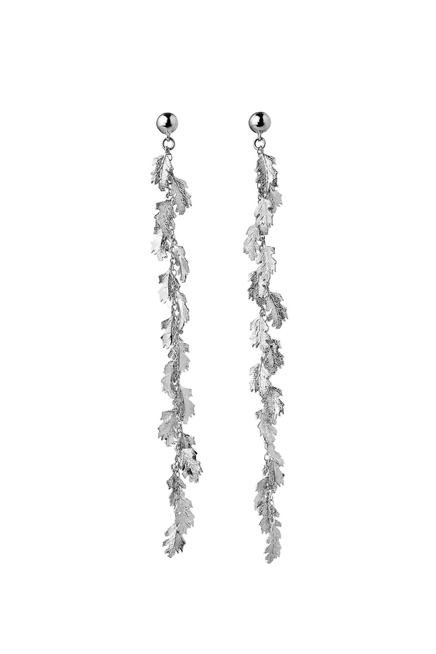 Karen Walker Sterling Silver Leaf Drop Earrings