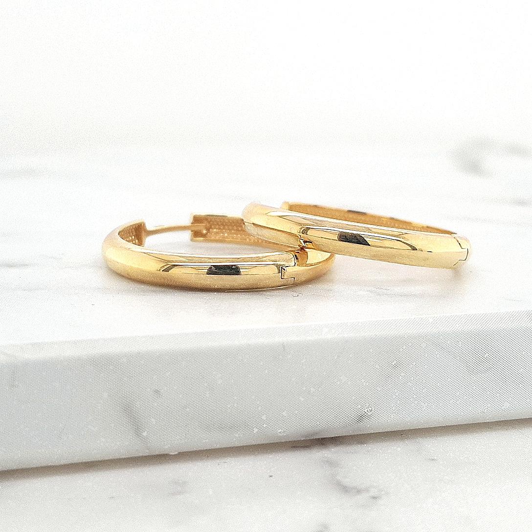 9ct Yellow Gold Hinged Hoop Earrings