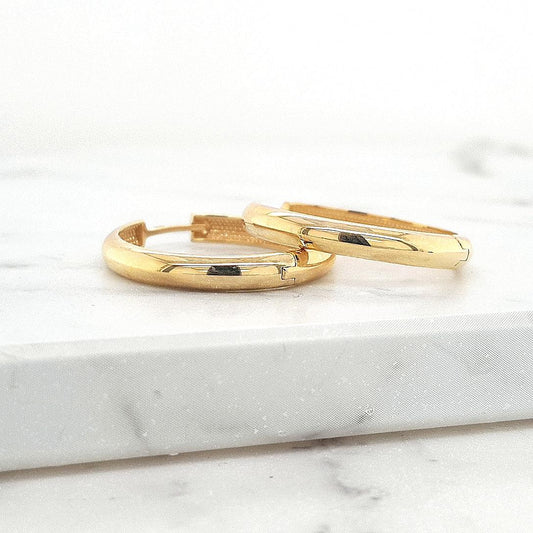 9ct Yellow Gold Hinged Hoop Earrings