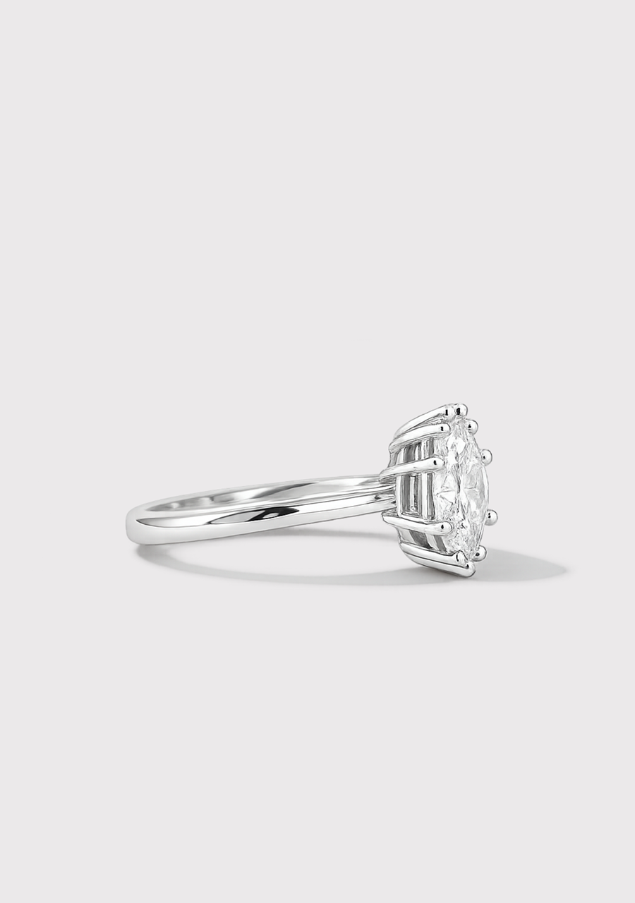 18ct White Gold Marquise Lab Grown 1.01ct Diamond Ring