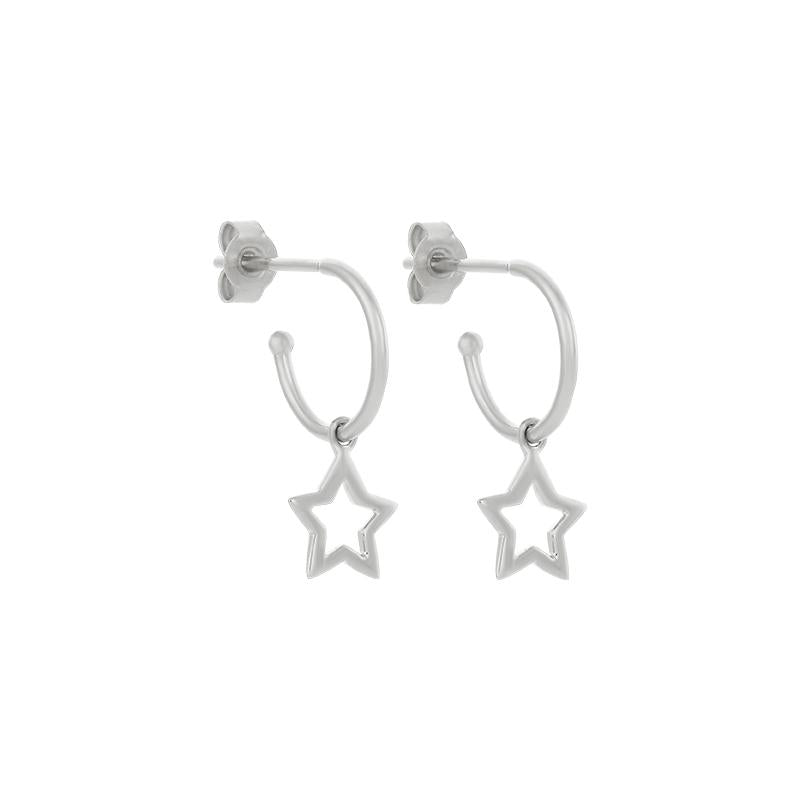 Karen Walker Sterling Silver Star Hoop Earrings
