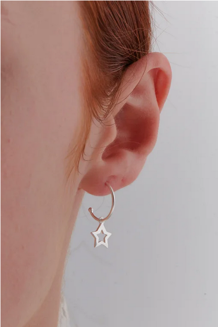 Karen Walker Sterling Silver Star Hoop Earrings
