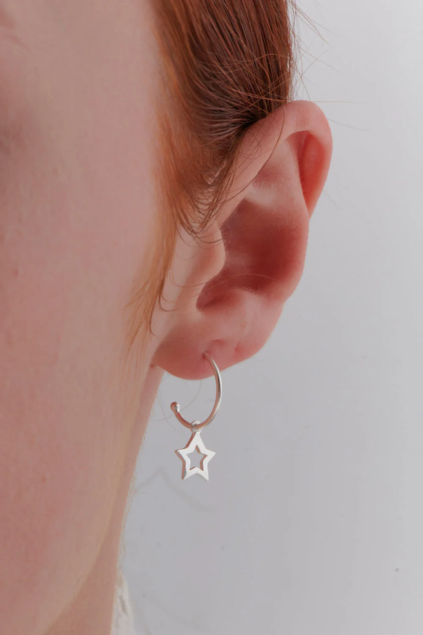 Karen Walker Sterling Silver Star Hoop Earrings