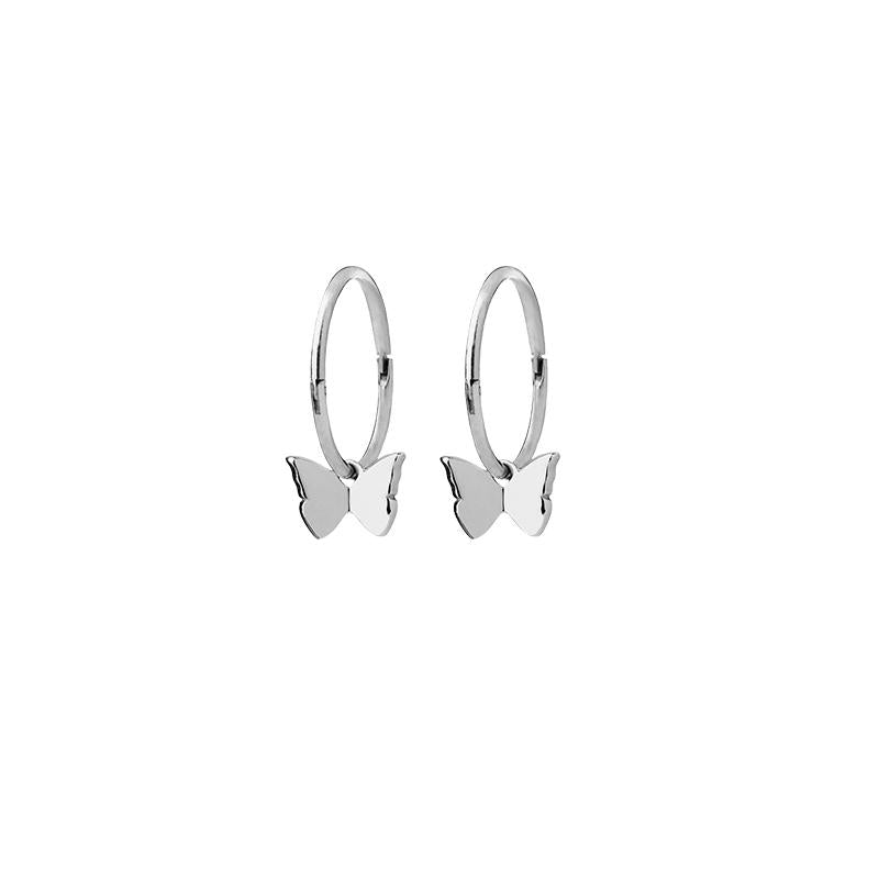 Karen Walker Sterling Silver Butterfly Hoop Earrings
