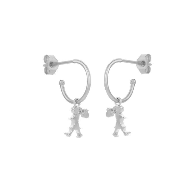 Karen Walker Sterling Silver Runaway Girl Hoop Earrings
