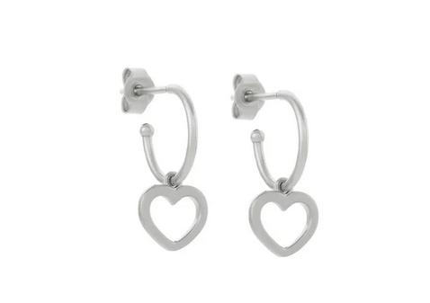 Karen Walker Sterling Silver Mini Heart Hoop Earrings