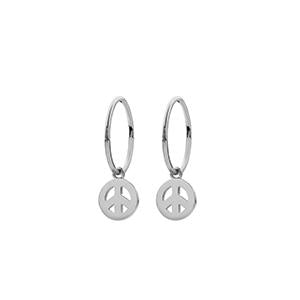 Karen Walker Sterling Silver Mini Peace Hoop Earrings