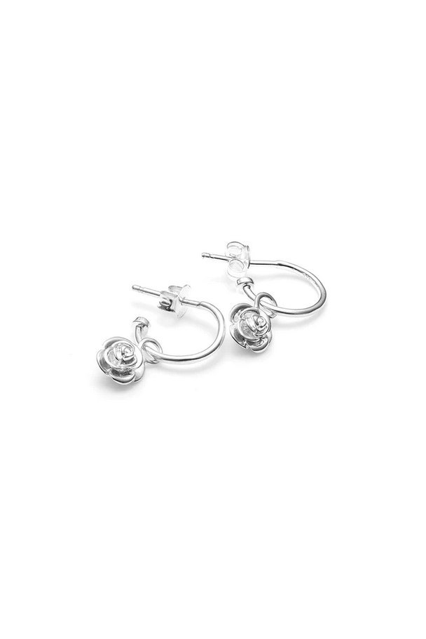 Stolen Girlfriends Club Sterling Silver Rose Bud Anchor Sleeper Earrings
