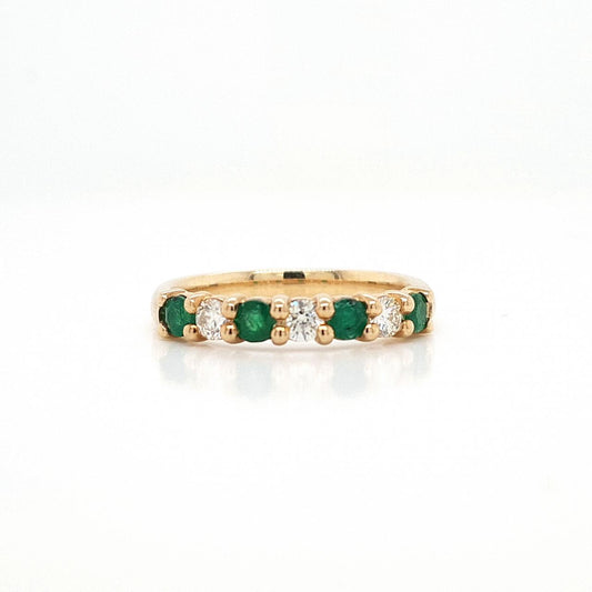 Emerald & Diamond 9ct Yellow Gold Emerald & Diamond Ring