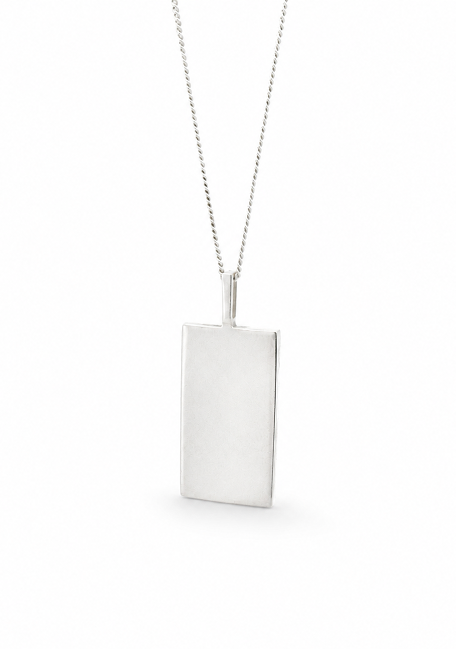 Sterling Silver Plain Ingot Pendant