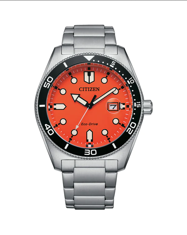 Citizen Gents Eco-Drive Orange Dial 100m WR Watch