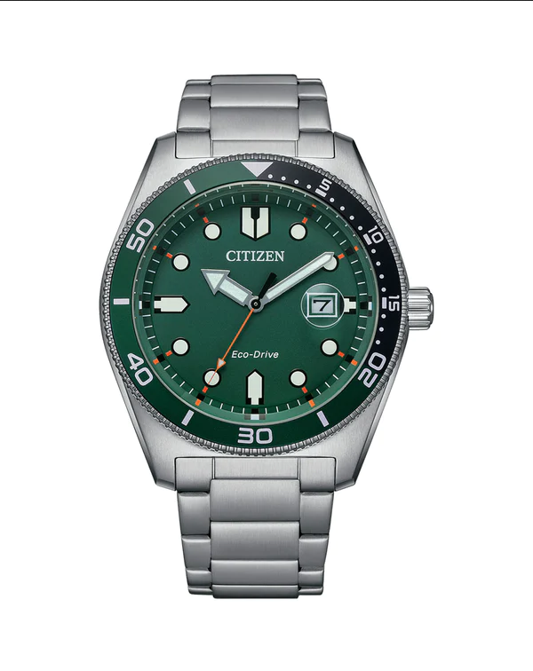 Citizen Gents Eco-Drive Green Dial 100m WR Watch