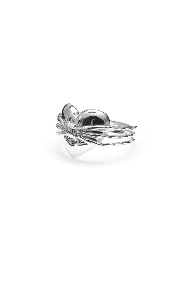 Stolen Girlfriends Club Sterling Silver Barbed Heart Ring