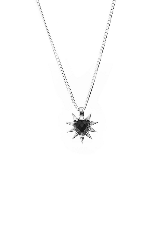 Stolen Girlfriends Club Sterling Silver Rebellious Heart Necklace with Onyx