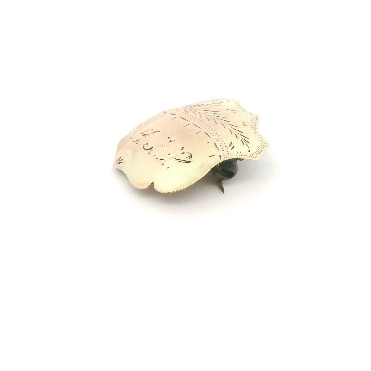 9ct Yellow Gold Shield Brooch