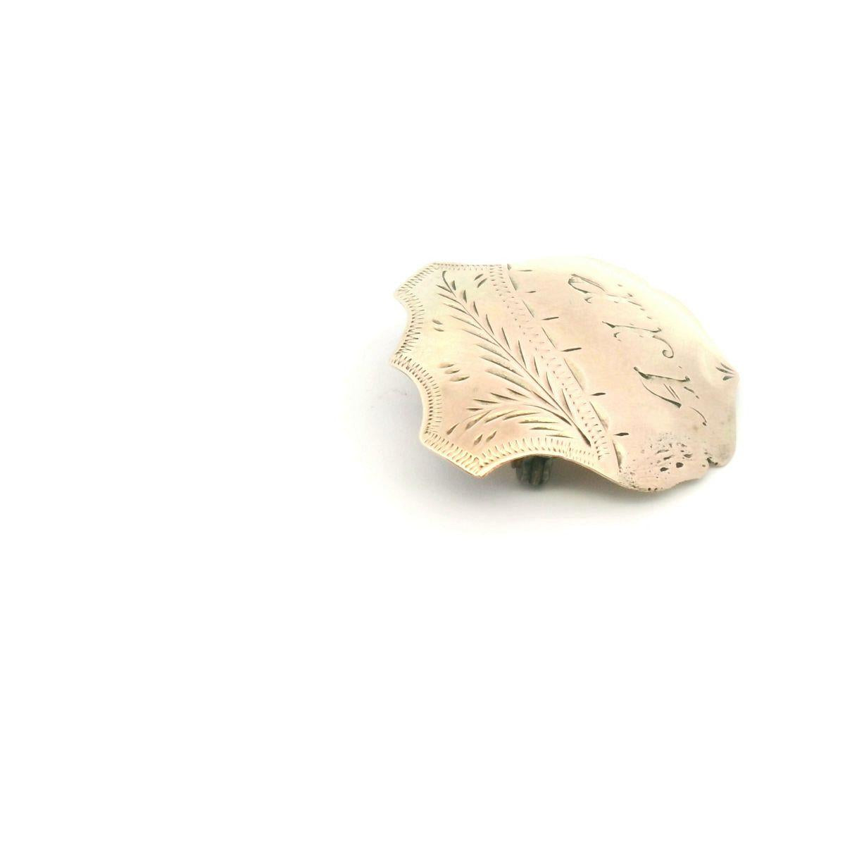 9ct Yellow Gold Shield Brooch