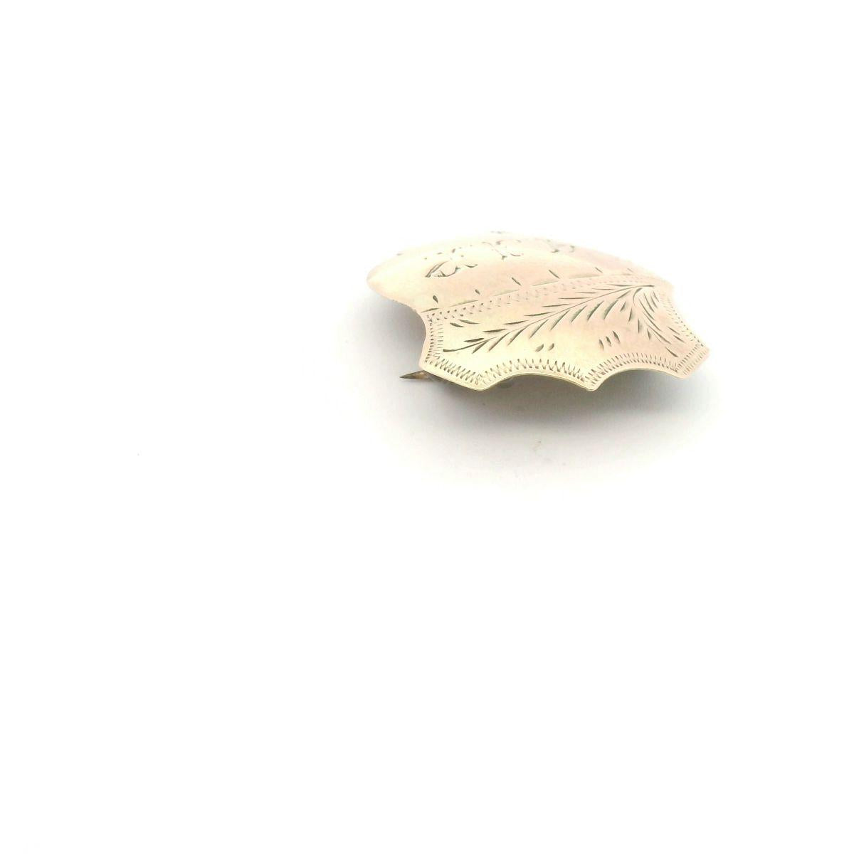 9ct Yellow Gold Shield Brooch