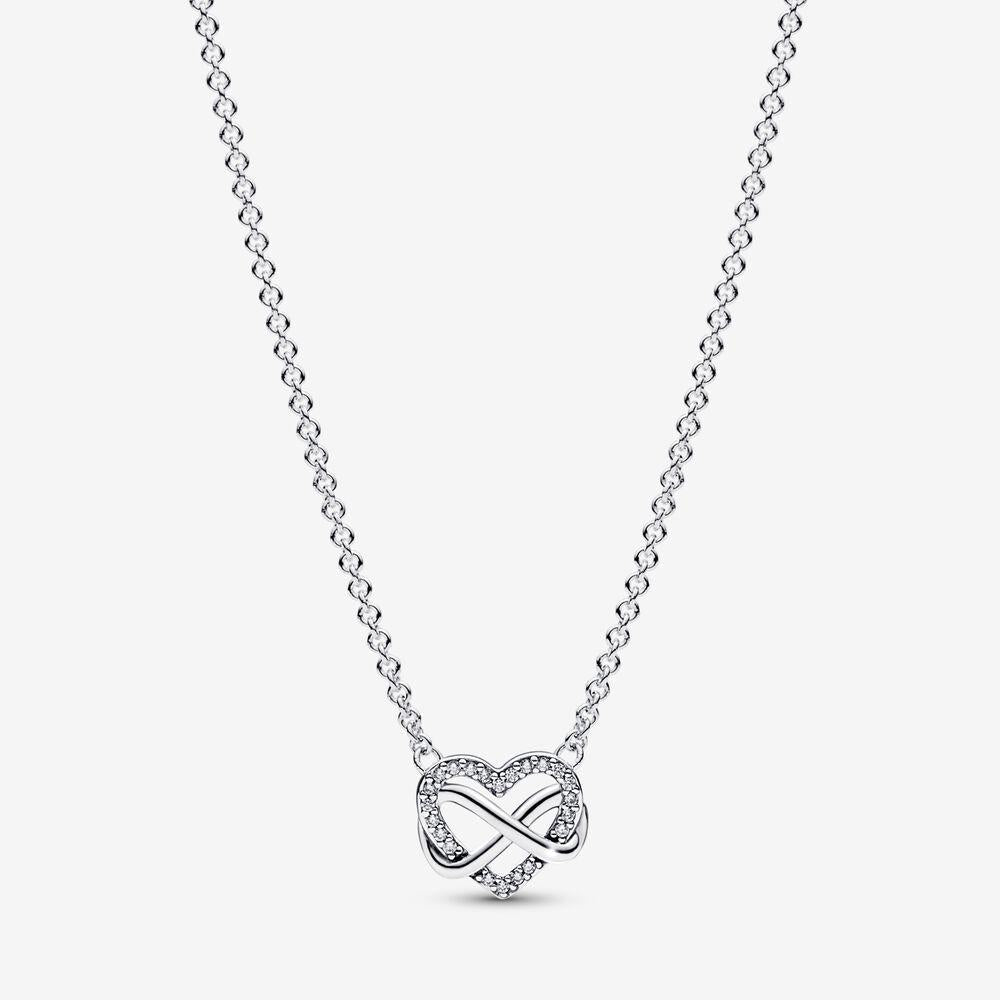 Pandora Sterling Silver Sparkling Infinity Heart Collier Necklace 392666C01-50cm