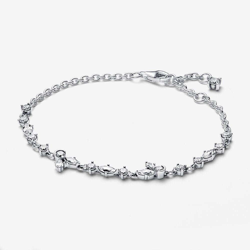 Pandora Sterling Silver Sparkling Herbarium Cluster Chain Bracelet Size 18cm 592631c01-18