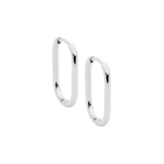 Ellani Stainless Steel 20mm Oval Hoop Earrings