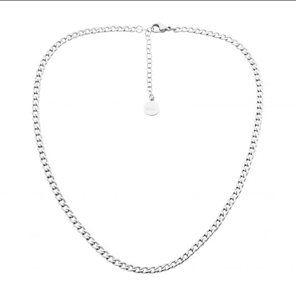 Ellani Stainless Steel Curb Chain Necklace  Necklace Length: 45cm
