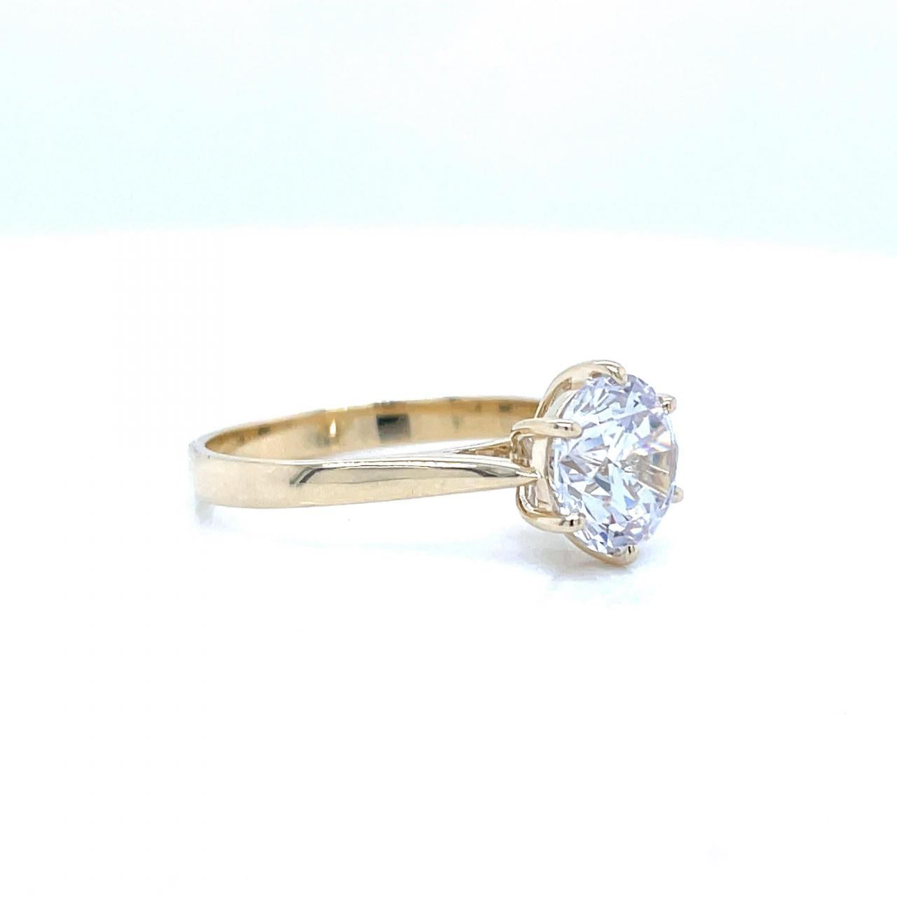 9ct Yellow Gold Round CZ Ring