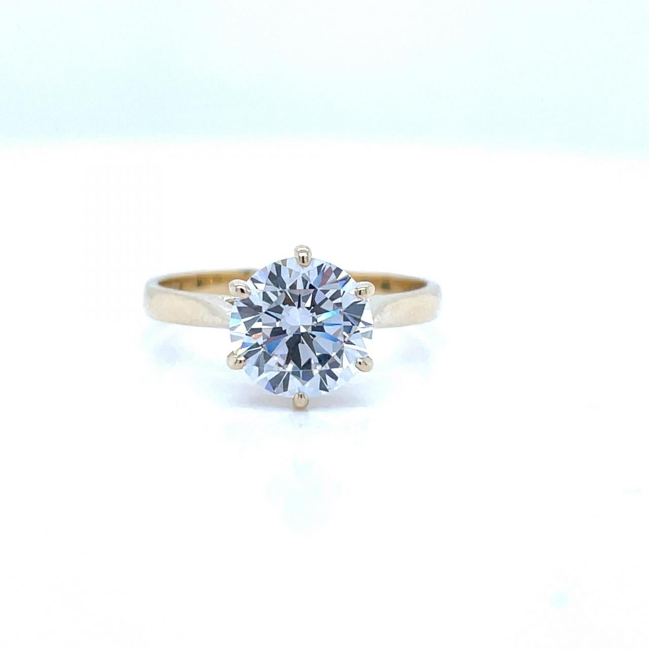 9ct Yellow Gold Round CZ Ring