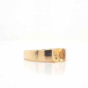 Citrine 9k Yellow Gold Semi Bezel Ring