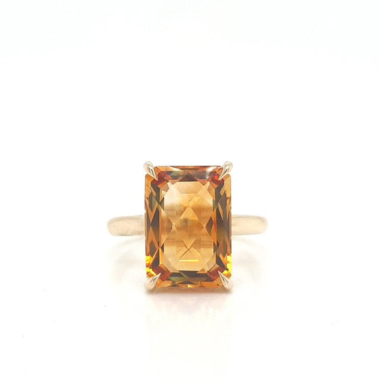 Citrine 9k Yellow Gold Solitaire Ring