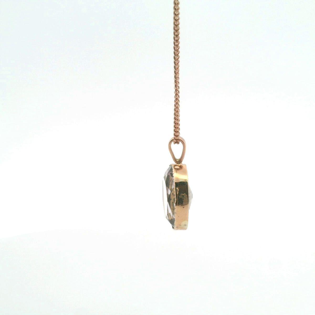 9ct Rose Gold Oval Amethyst Pendant