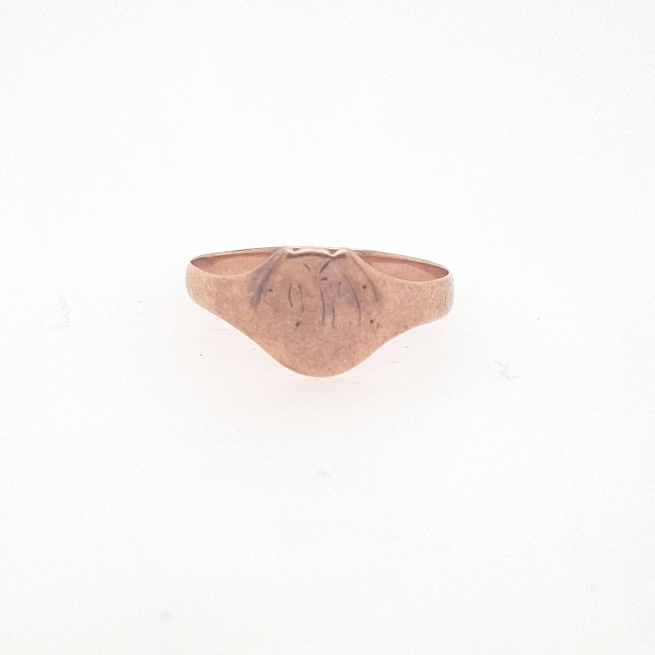 9ct Rose Gold Horse Shoe Signet Ring
