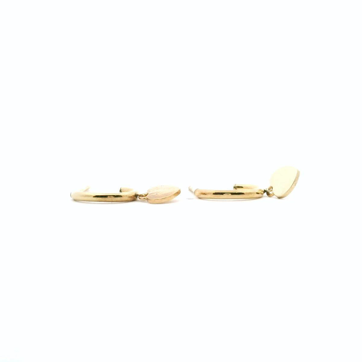 9ct Yellow Gold Heart Drop Earrings