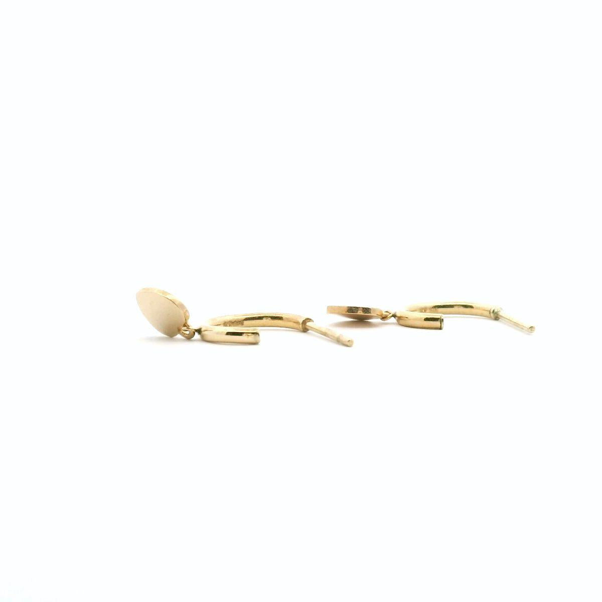 9ct Yellow Gold Heart Drop Earrings