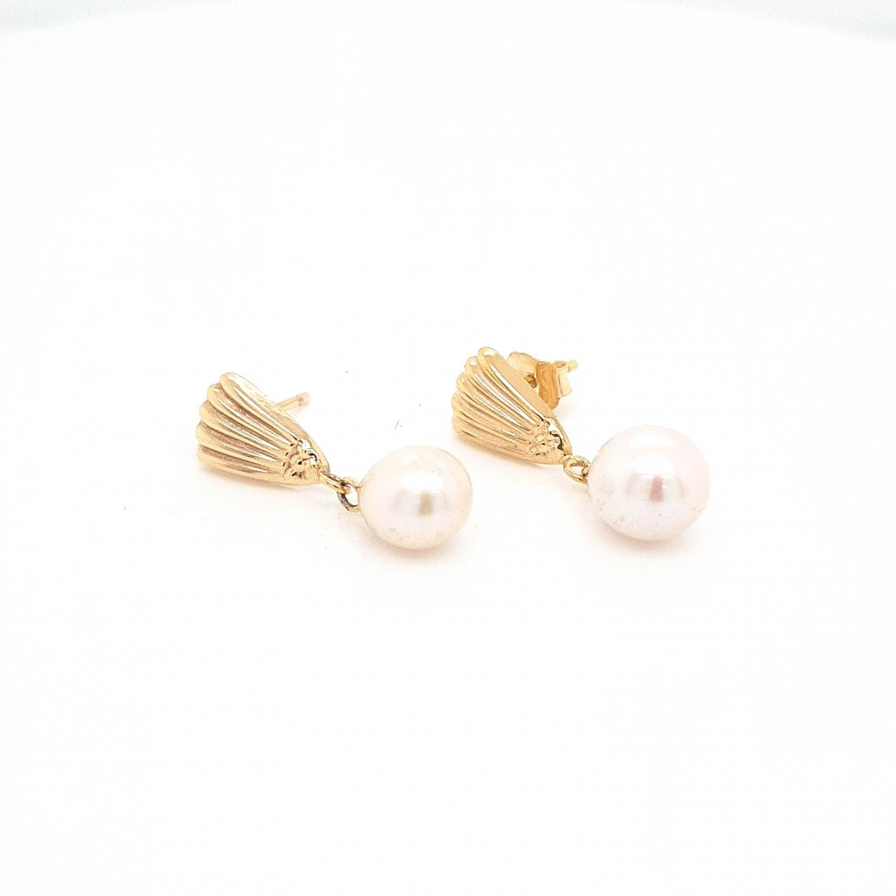 9ct Yellow Gold Pearl Drop Earrings