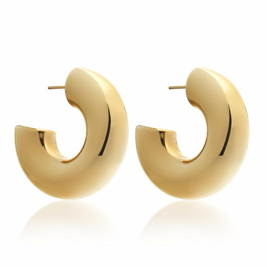 Silk & Steel Stainless Steel Gold Plated Sunrise Hoop Earrings