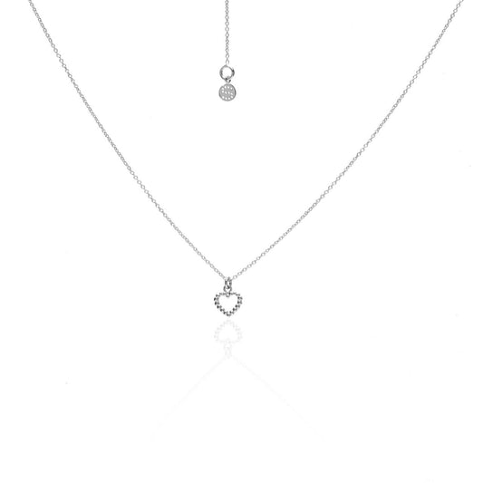 Silk & Steel Sterling Silver Mini Cutout Heart Necklace