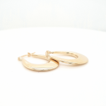 9ct Yellow Gold 15mm Graduated Flat Tube Hoop Earrings