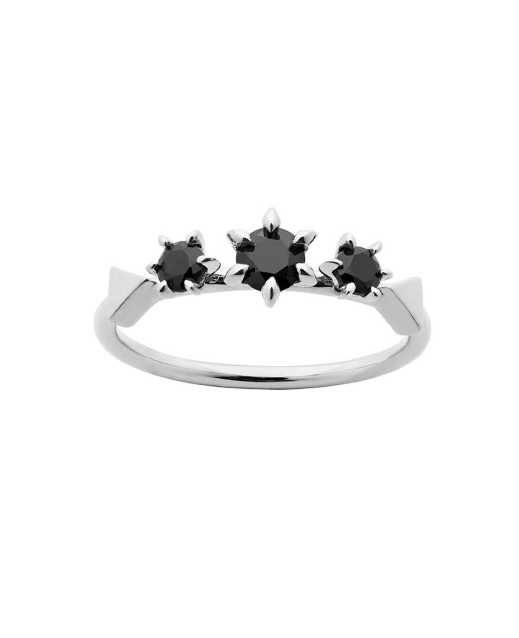 Karen Walker Sterling Silver Baroque Ring - Black Onyx