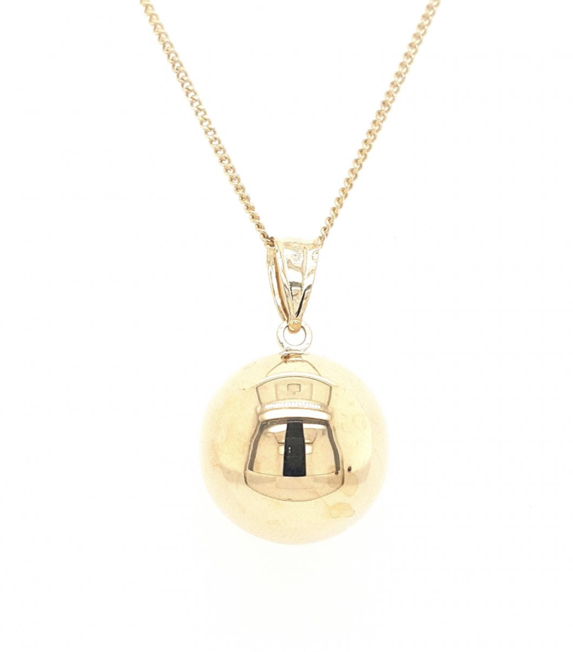 9ct Yellow Gold 14mm Full Ball Pendant