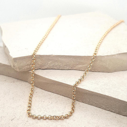 9ct Yellow Gold Hollow 2.1mm Rolo Chain