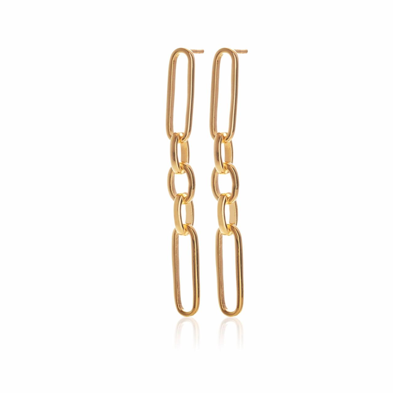 Silk & Steel Sterling Silver Gold Plated Estate Drop Earrings