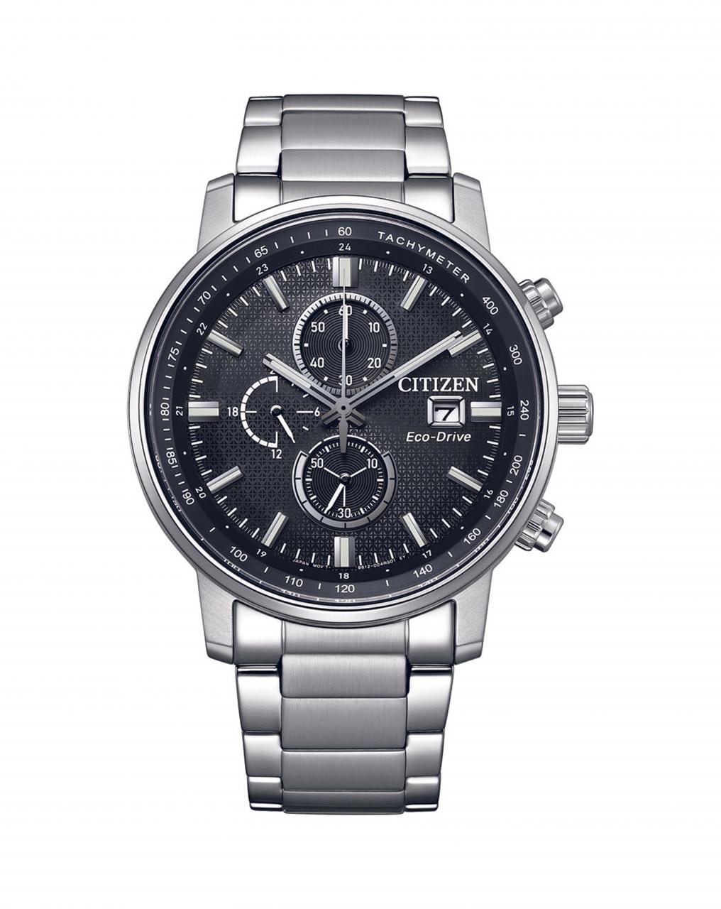 Citizen Gents Eco-Drive Stainless Steel Black Dial Watch 200M WR Watch Code: CA0840-87E