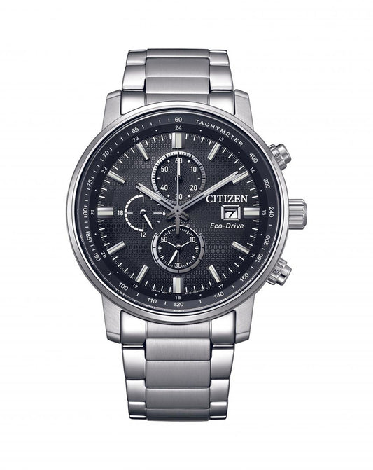 Citizen Gents Eco-Drive Stainless Steel Black Dial Watch 200M WR Watch Code: CA0840-87E