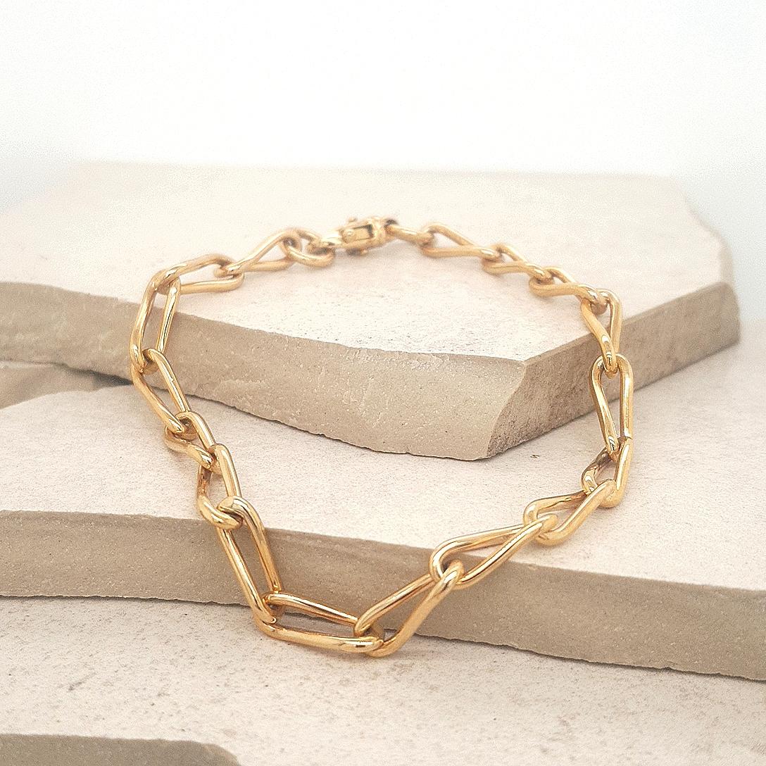 9ct Yellow Gold Half Twist Paperlink Bracelet