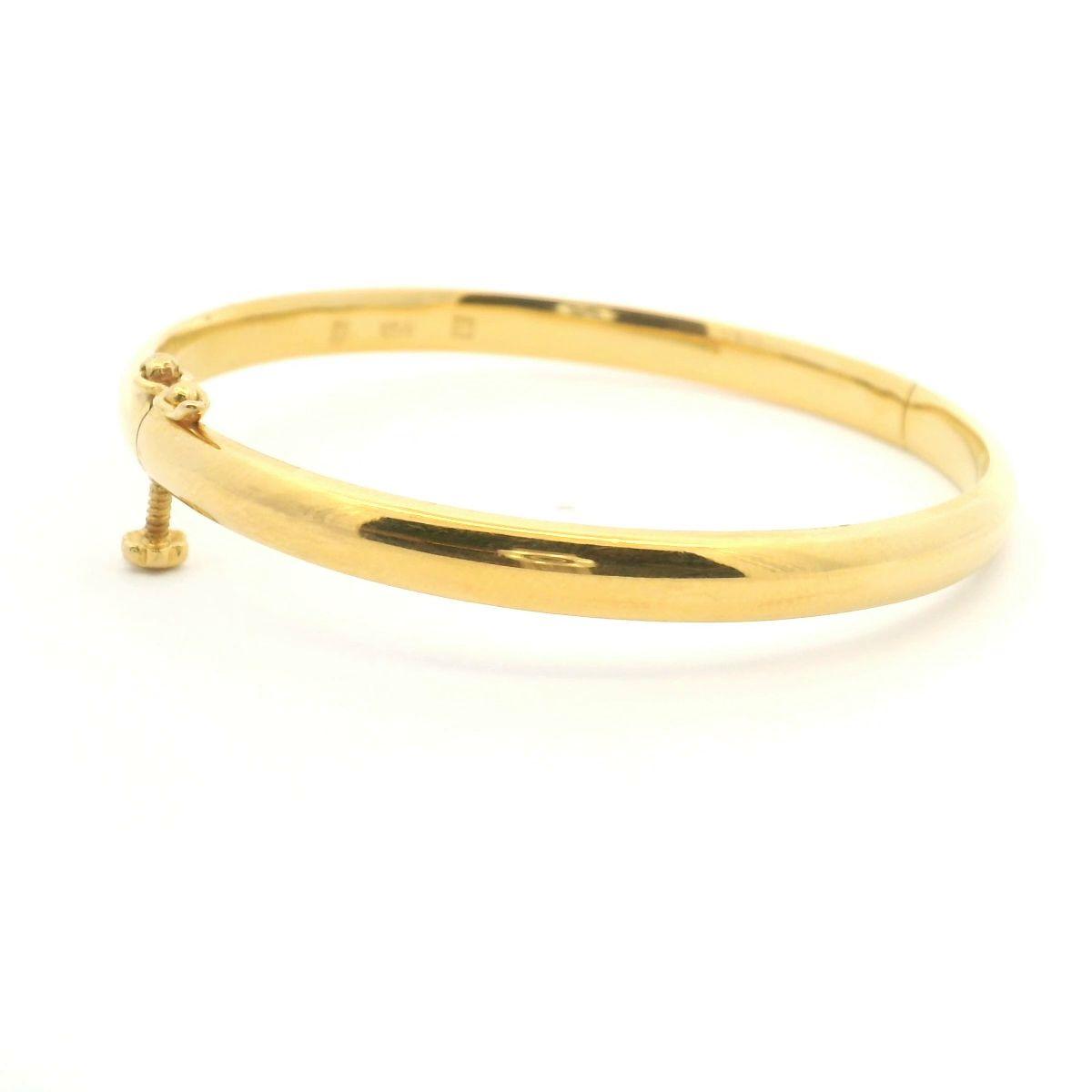 22ct Yellow Gold Hollow Hinged Bangle