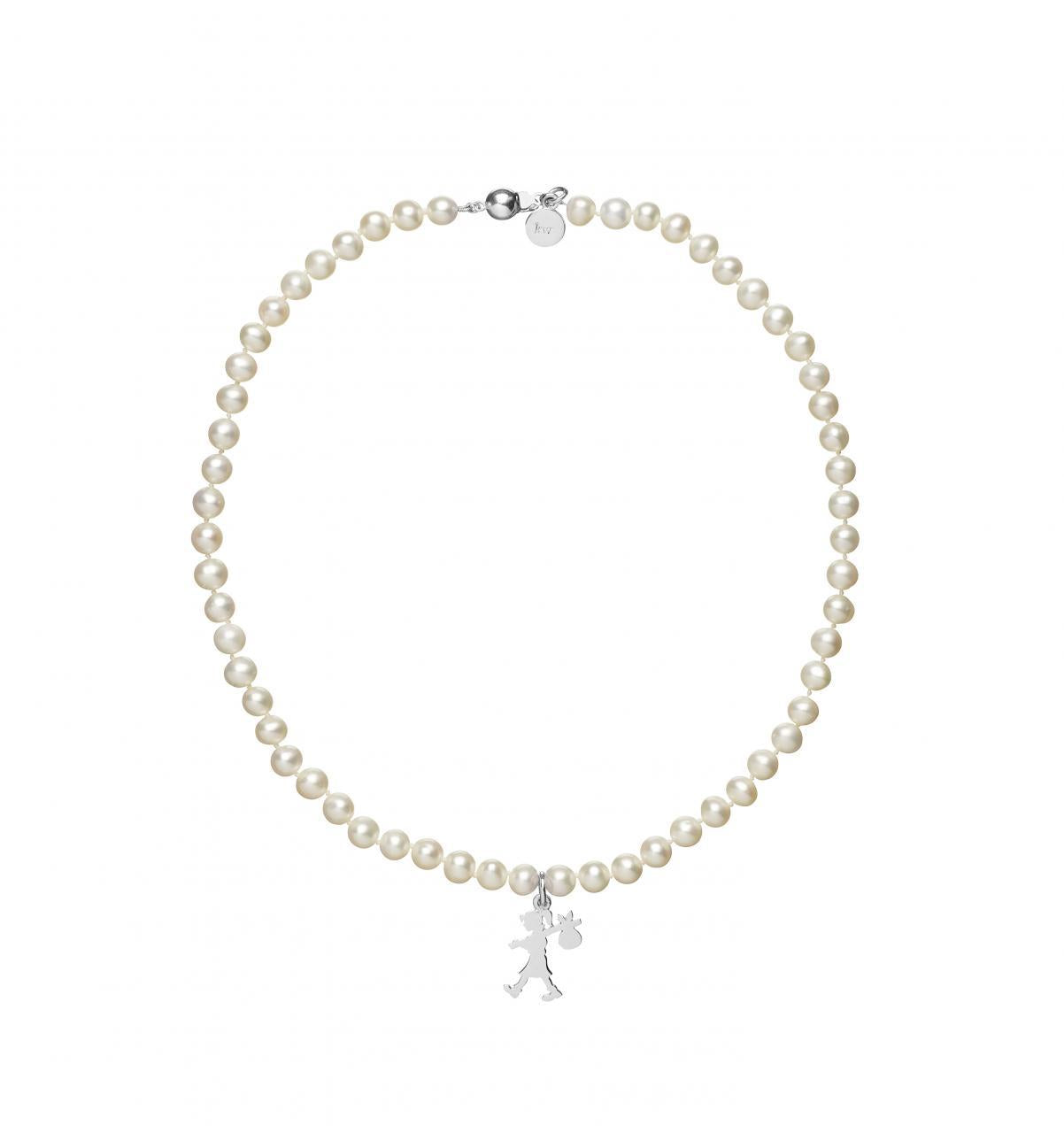 Karen Walker Sterling Silver Girl With All The Pearls Necklace